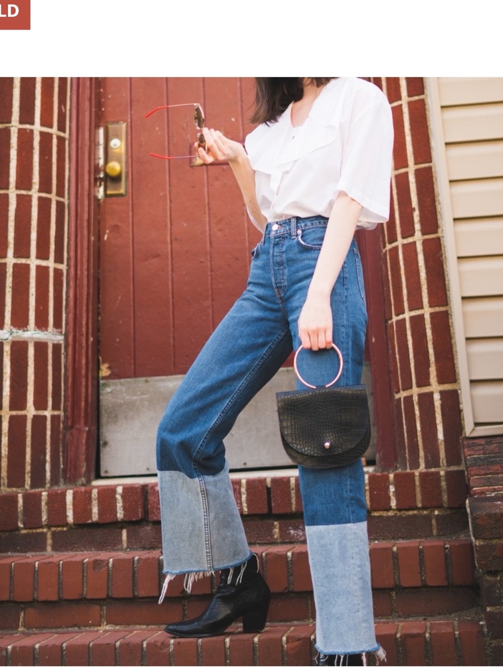 Reformation Fawcett Two Tone Jeans